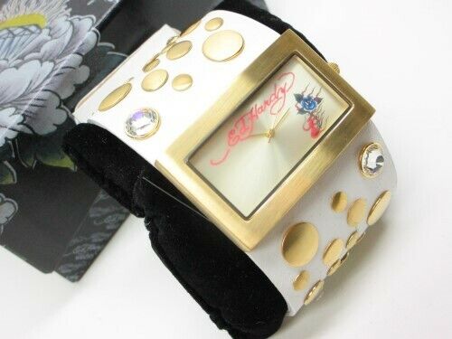 Ed Hardy LC-WG Womens Love Child White Leather Band