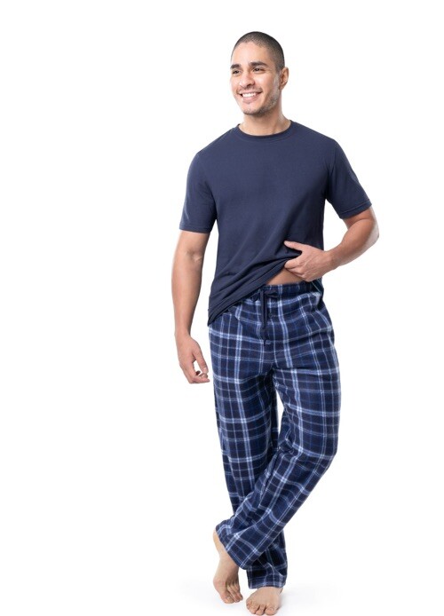 Fruit of the Loom Pyjama Top voor heren, Zwart/Greystone Heather