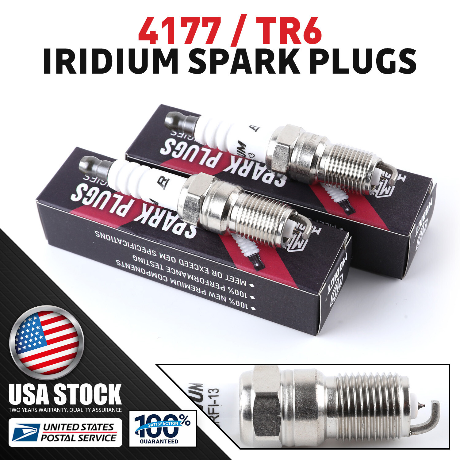 Brand New Fit NGK Iridium 4177 Genuine Spark Plugs Set of 4 TR6 Genuine OEM