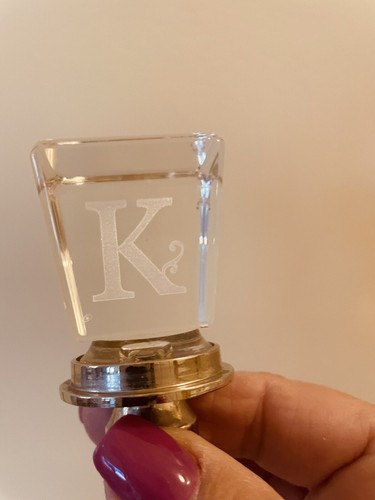 Crystal Wine Stopper With Initial “K” - Picture 2 of 2