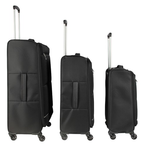 3Pc Hard & Soft Shell Suitcases Set 4 Spinner Wheeled Hold & Cabin Luggage S,M,L - Picture 27 of 36