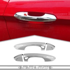 For 2015-2023 Ford Mustang ABS Chrome Door Handle Decor Covers Trim Overlay Cap
