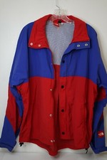 VTG The North Face Men  s Colorblock Nylon Jacket Waterproof Red Blue   Medium