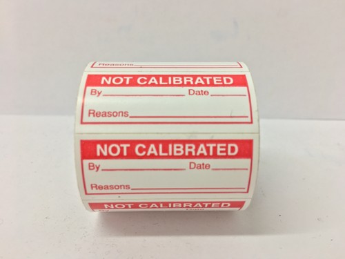 350 Etichette 1-1/2" x 5/8" Rosso NON CALIBRATE Ispezione Controllo Qualità Etichette  - Foto 1 di 3