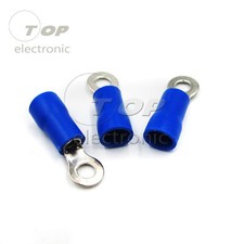 100pcs Crimp Terminal RV2-3 Round Pre-insulated Type O Blue Ring Terminal