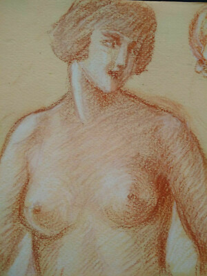 Original Drawings Studies Of Nudes Curiosa Sanguine Women Art Deco Sketches