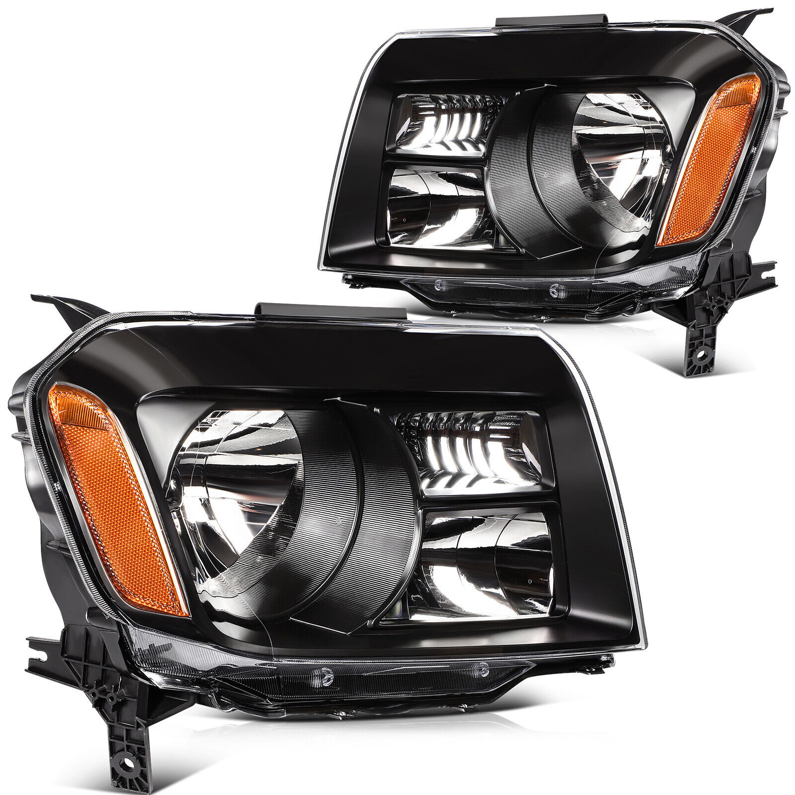 For 2012-2015 Honda Pilot SUV 3.5L Headlights Assembly Black Housing Left+Right