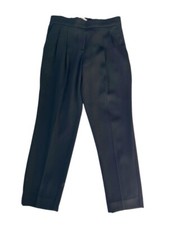 Aritzia Babaton Women's Sz 4 Black Cropped Pleated Pull On Trousers Dress Pants