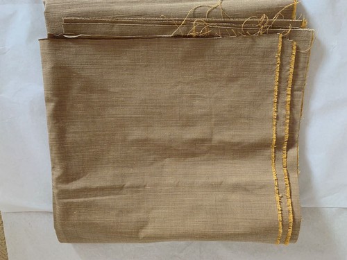 Coupon De Tissu Ottoman Côtelé Beige Miel à Rayures - 67cm X 150cm - Pour Ameublement - Italie
