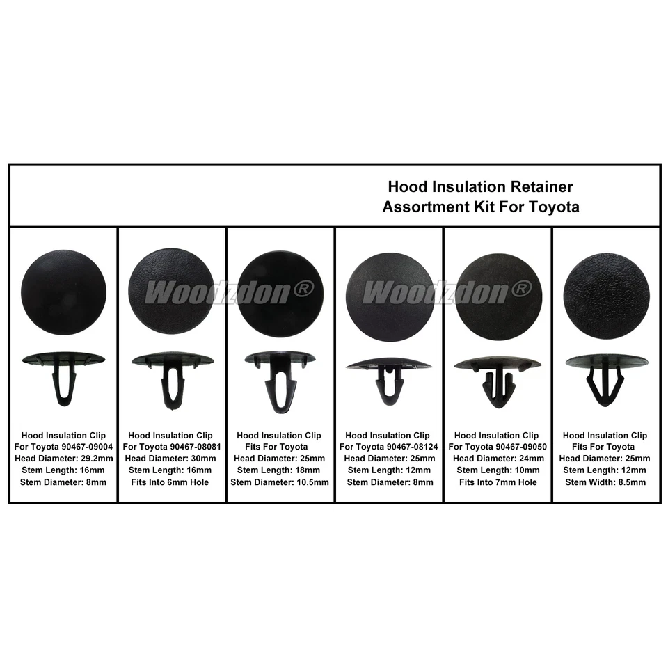 95 Clip Hood Insulation Retainer Assortment Bonnet Fastener For Toyota For Scion Foto 2 de 4