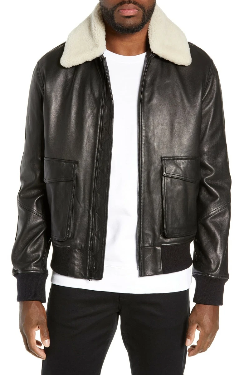 Vince leather shearling best sale jacket