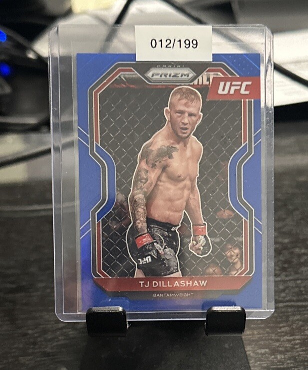 2021 Panini Prizm UFC #23 TJ DILLASHAW 1st Edition BLUE Prizm /199! MINT