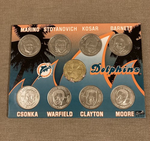 MIAMI DOLPHINS 1996 COIN SET WITH 5 FOOTBALL CARDS - Picture 2 of 4