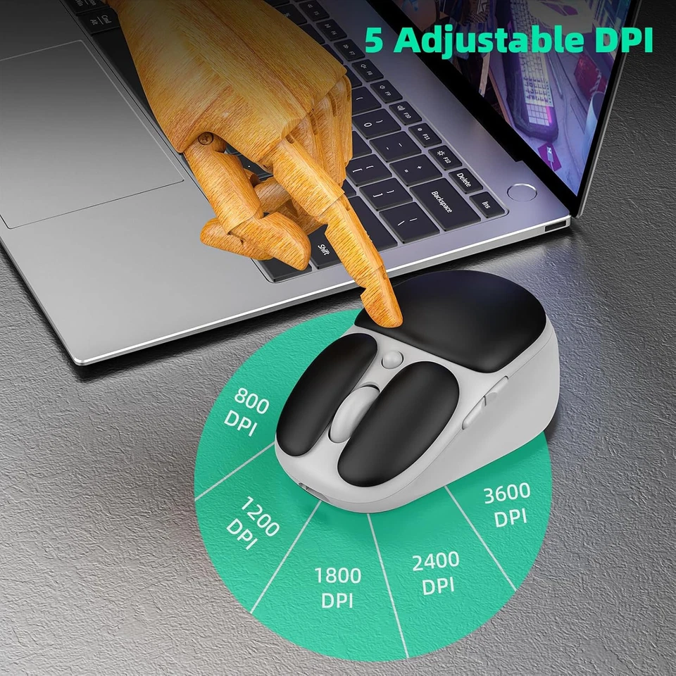 New - TMICE 2-in-1 Wireless Bluetooth Mouse with Earphone Combo - Bluetooth - Image 3 of 4