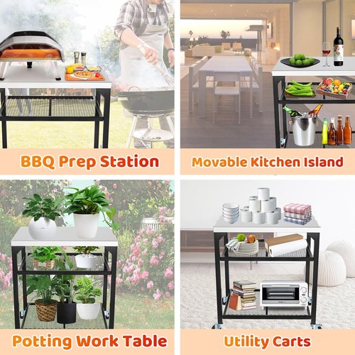 Upgrade Pizza Oven Table Cart for Ooni,Ninja Woodfire,Blackstone Griddle,Outdoor - Bild 2 von 10