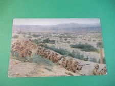 MILITARY COLOR PHOTO POSTCARD SOLDIERS 1916 TRENCH FIGHTING GUARDING TX BORDER