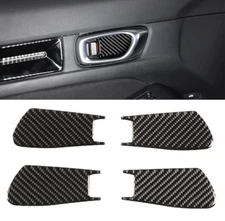 Real Carbon Fiber Inner Door Handle Bowl Panel Trim Cover Fits 22-25 Civic 11th