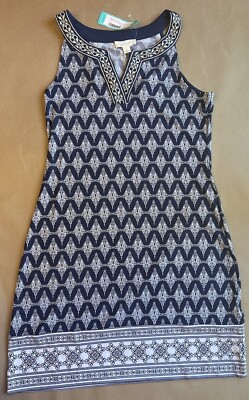 magnolia grace alhambra embroidered trim knit dress Blue Size Small Womens dresses