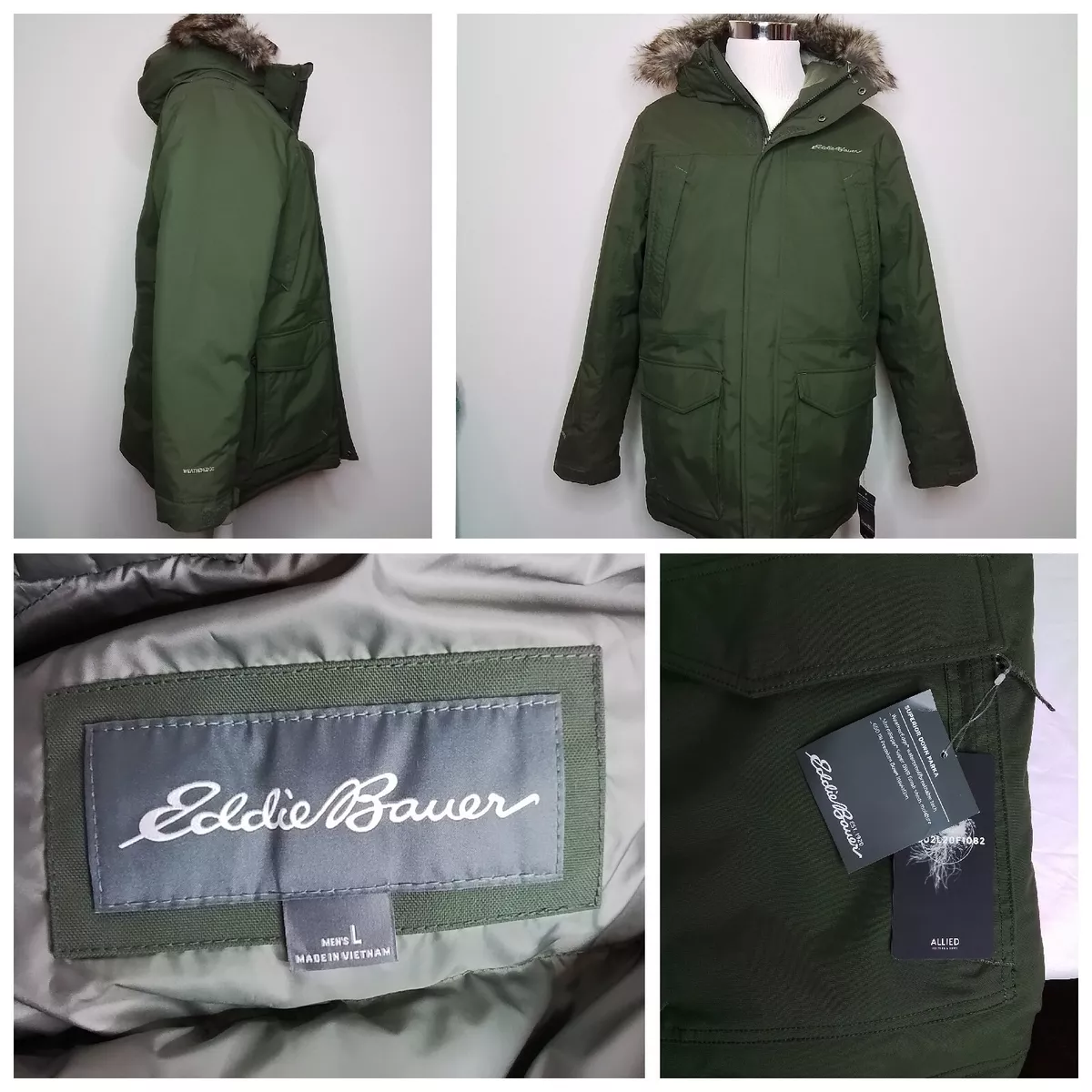 Eddie Bauer Mr. Superior Down Parka Brand New w/Tags Green Men's L #J1632 Eddie Bauer Mr. Superior Down Parka Brand New w/Tags Green Men's L #J1632