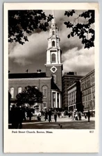 Boston Massachusetts Park Street Church RPPC Postcard C26