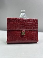 Rare Lambertson Truex Red Notebook Cover Genuine Crocodile Organizer/ Wallet