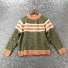 Frnch Paris Sweater Womens Small Multicolor Striped Long Sleeve Pullover Knit