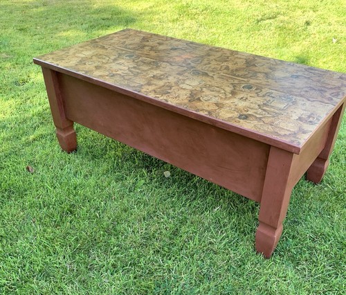 Upcycled Painted Coffee Table With Old Map Decoupage Top - Picture 8 of 10