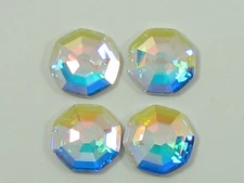 6 pcs. 14mm CRYSTAL AB SOLARIS HOT FIX European Rhinestones