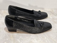 Magdesians Woven Leather Tassel Loafers Black Size 8 Vintage Classic GUC