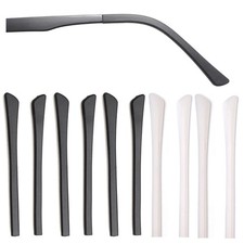 5 Pairs Anti-Slip Silicone Eyeglass End Tips Ear Sock Tube Comfort Metal Set