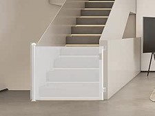 Retractable Stair Gate 0-180cm, Wall-Mounted Baby & Pet Safety Gate, 89cm High