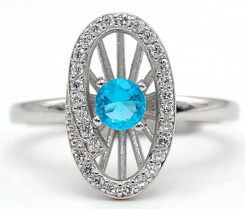 1CT  Aquamarine 925 Solid Sterling Silver Ring Jewelry Sz 8 G1-1