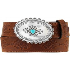 Justin Navajo Heart Usa Leather - Accessories Belt Ladies - C21369