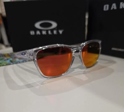 NEW Oakley MANORBURN Polished Clear PRIZM Ruby Lens Sunglass 9479