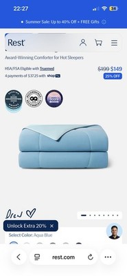 Rest Evercool Twin/Twin Cooling Comforter brand new. New In Box!