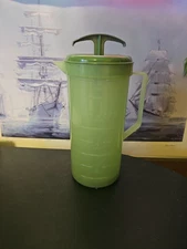 Vintage Federal Housewares Green Mix-Ette Mixer Pitcher w/ Plunger 1950s-1960s