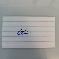 Errol Thompson Autographed Signed Index Card Maple Leafs Red Wings Penguins