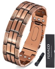 Pulsera Magnetica De Cobre Con Imanes Potentes Para Hombre De Lujo Pro