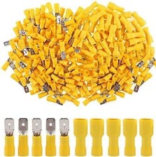 100 PCS 12-10 Gauge Fully Insulated Male Female Spade Wire Terminals Crimp