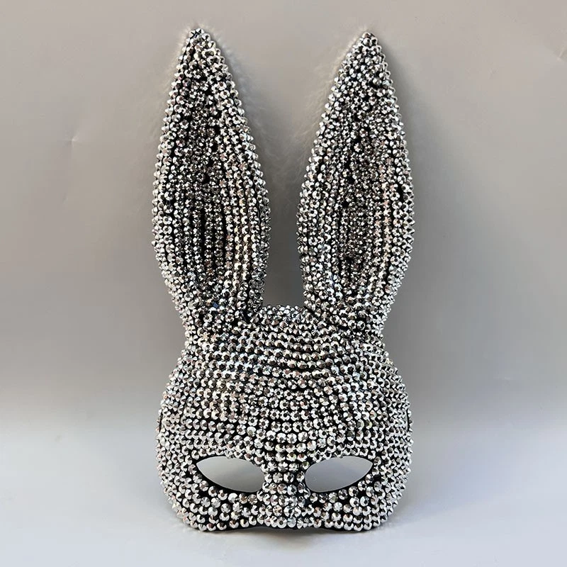 Hot Unisex Makeup Ball Shining Rabbit Mask Performance Props Show Party Prom - Image 3 of 4