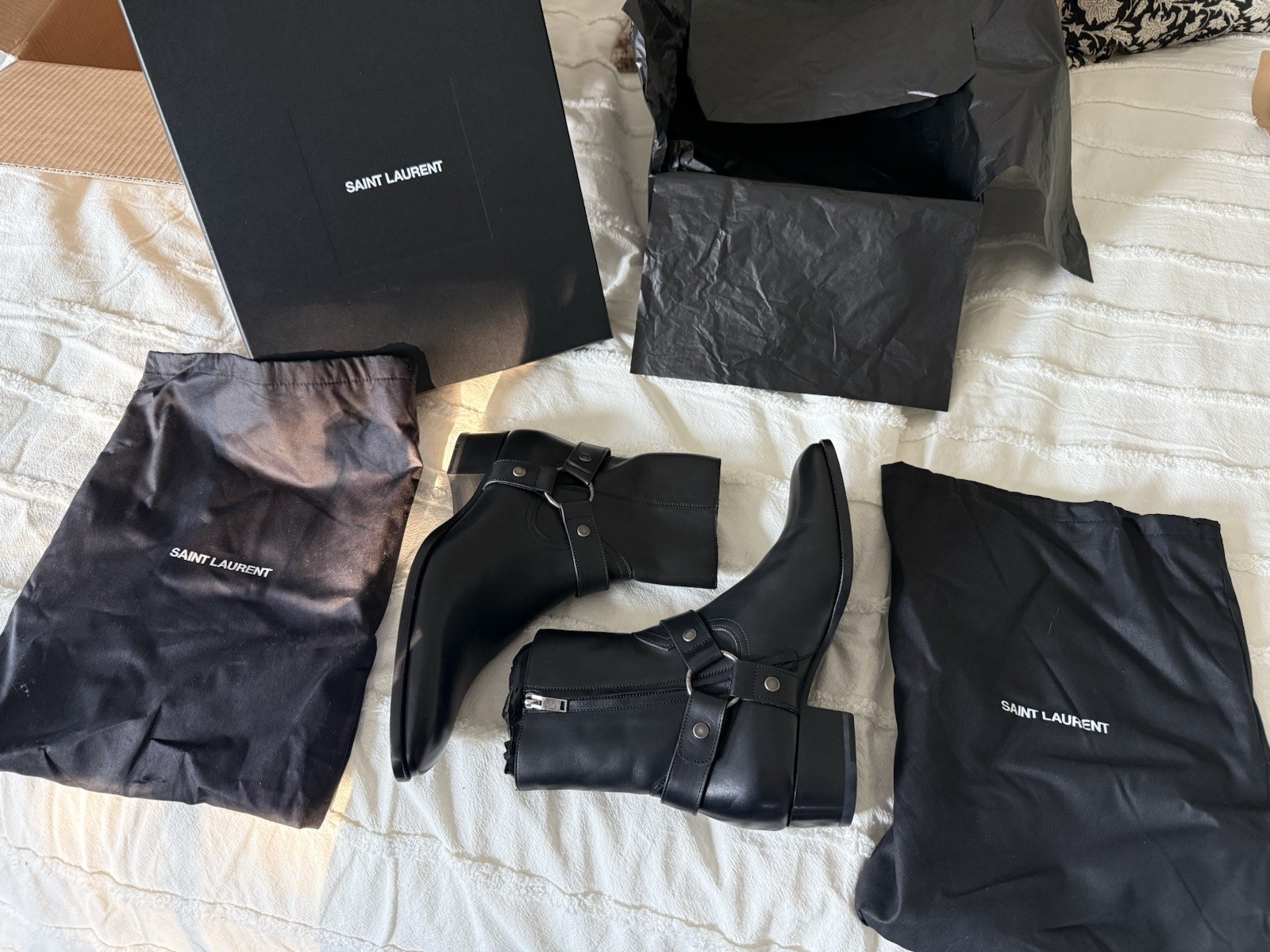 SAINT LAURENT Stivali imbracatura YSL Wyatt taglia 43 5