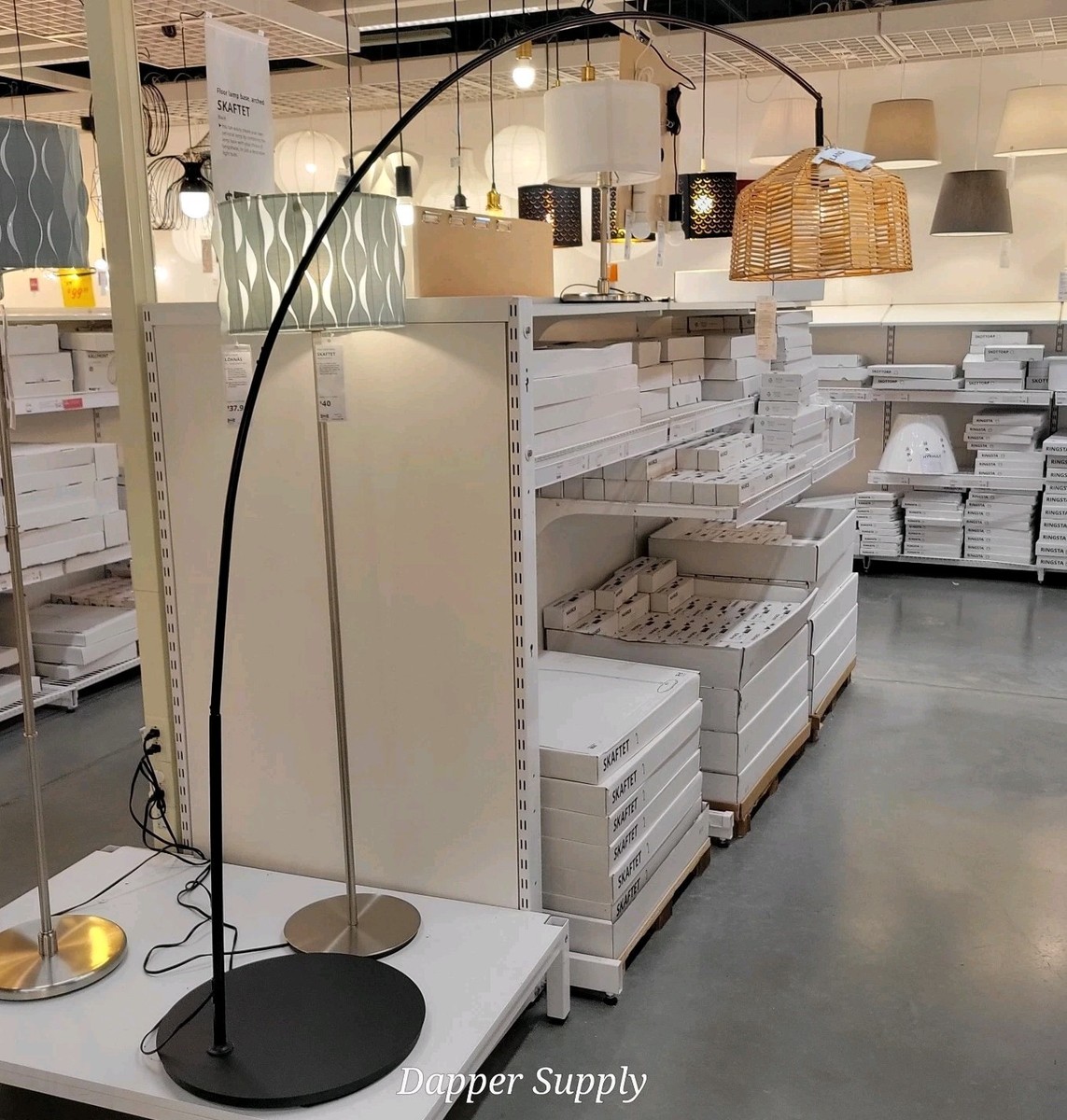 IKEA SKAFTET Floor Lamp Base Arched Black New 704.055.30 (BASE