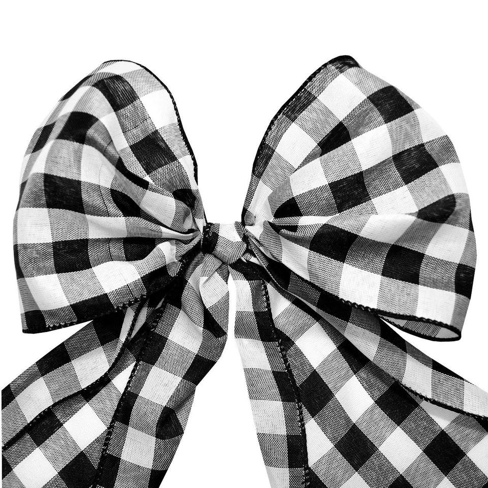 Cambridge Wired Gingham Ribbon, 6" by 25 yd, Black - Image 2 of 3