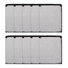 Aquarium Filter Media Bags Fine Mesh Bag with Zipper 10"x8" Black 10Pcs
