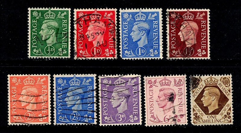 Great Britain Scott #235/280 Used 1937-1950 Collection Lot King George VI