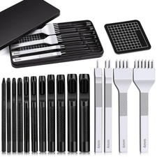 Leather Hole Punch, Leather Stitching Punch, 4mm 1/2/4/6 Stitching Tools, Bel...