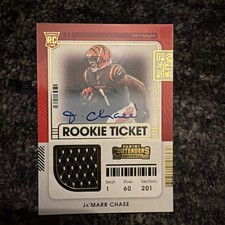 2021 Panini Contenders - Rookie Ticket Swatch Ja'Marr Chase Autographs (AU, RC)