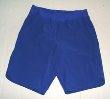 Lands End Swim Shorts Women 10 SunShade Blue Inner Briefs UPF 11" Inseam