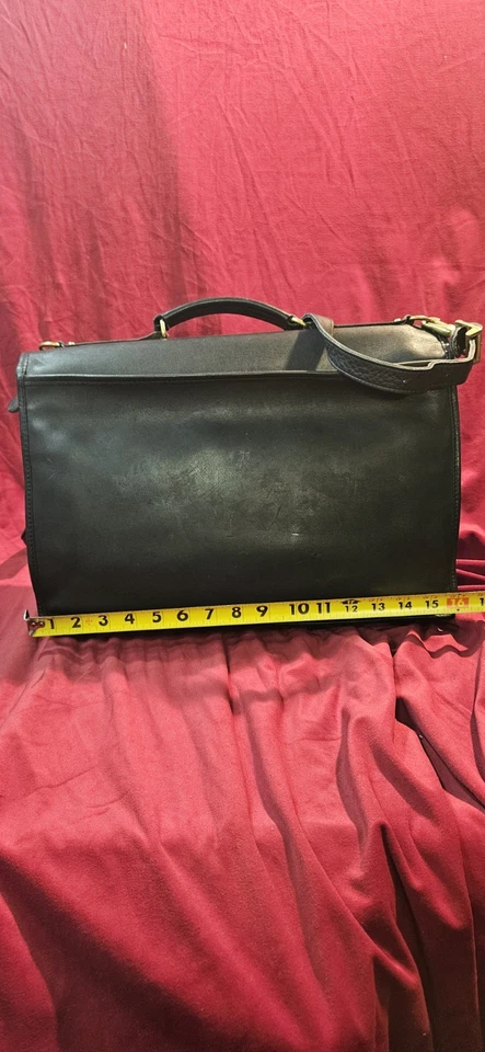 Jack Georges Maletín de Cuero Laptop Tableta Bolso de Hombro Adjunto Negro Foto 3 de 4