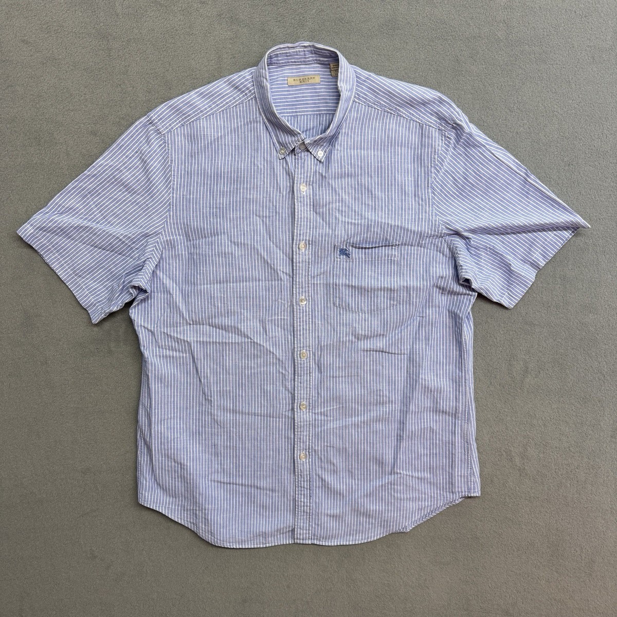 Burberry Brit Shirt XL Men's Button Up Short Sleeve Cotton Linen